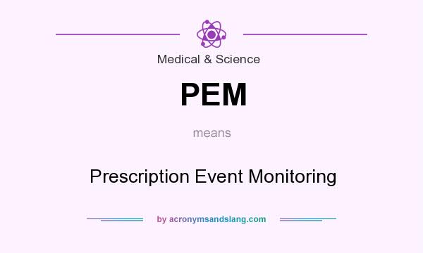 What does PEM mean? It stands for Prescription Event Monitoring