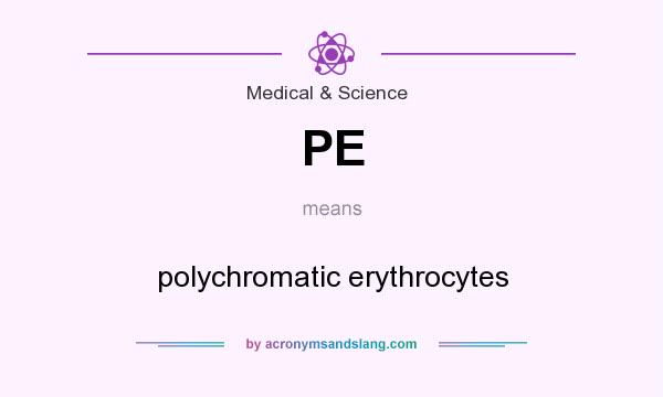 What does PE mean? It stands for polychromatic erythrocytes