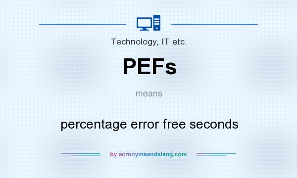 What does PEFs mean? It stands for percentage error free seconds
