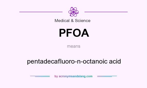 What does PFOA mean? It stands for pentadecafluoro-n-octanoic acid