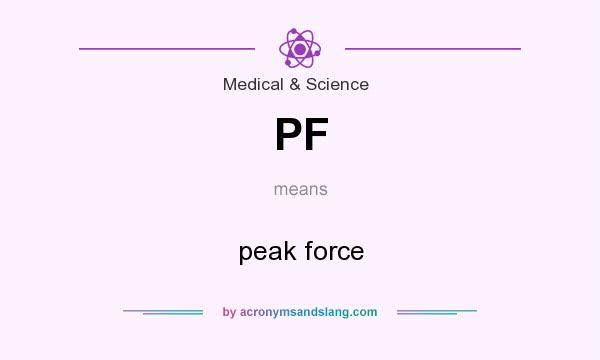 What does PF mean? It stands for peak force