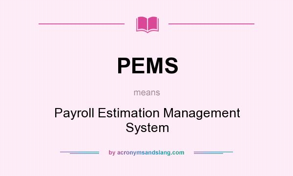 What does PEMS mean? It stands for Payroll Estimation Management System