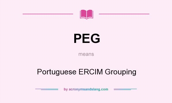 What does PEG mean? It stands for Portuguese ERCIM Grouping
