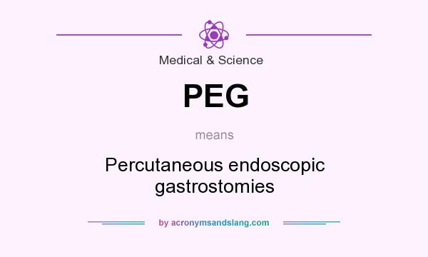 What does PEG mean? It stands for Percutaneous endoscopic gastrostomies