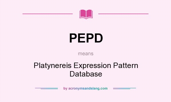 What does PEPD mean? It stands for Platynereis Expression Pattern Database