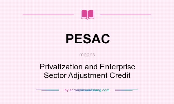 What does PESAC mean? It stands for Privatization and Enterprise Sector Adjustment Credit