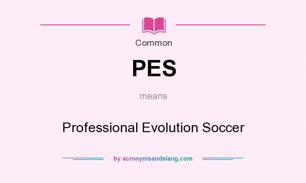 What does PES mean? It stands for Professional Evolution Soccer