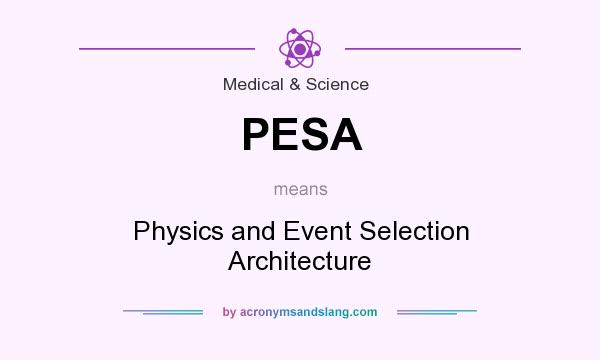 What does PESA mean? It stands for Physics and Event Selection Architecture