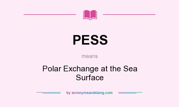 What does PESS mean? It stands for Polar Exchange at the Sea Surface
