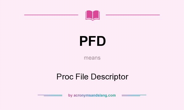 What does PFD mean? It stands for Proc File Descriptor