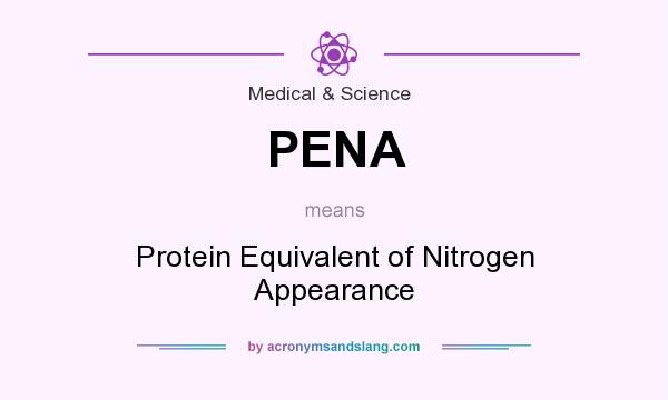 What does PENA mean? It stands for Protein Equivalent of Nitrogen Appearance