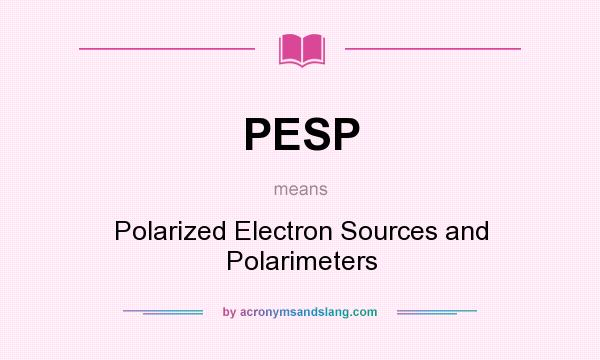 What does PESP mean? It stands for Polarized Electron Sources and Polarimeters
