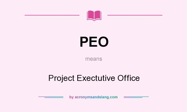 What does PEO mean? It stands for Project Exectutive Office