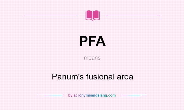 What does PFA mean? It stands for Panum`s fusional area