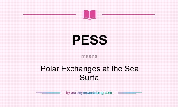 What does PESS mean? It stands for Polar Exchanges at the Sea Surfa