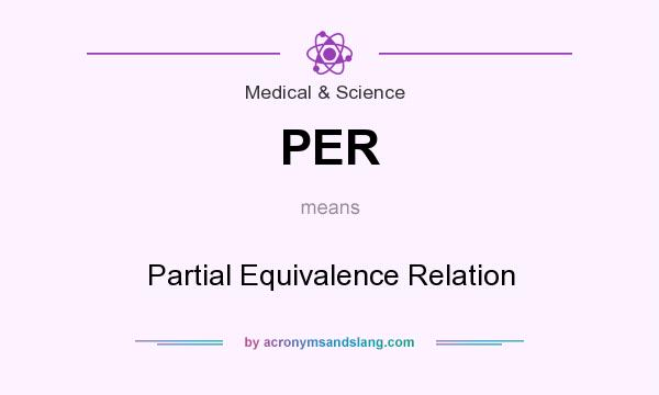 What does PER mean? It stands for Partial Equivalence Relation