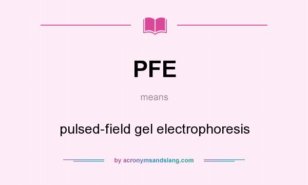 What does PFE mean? It stands for pulsed-field gel electrophoresis