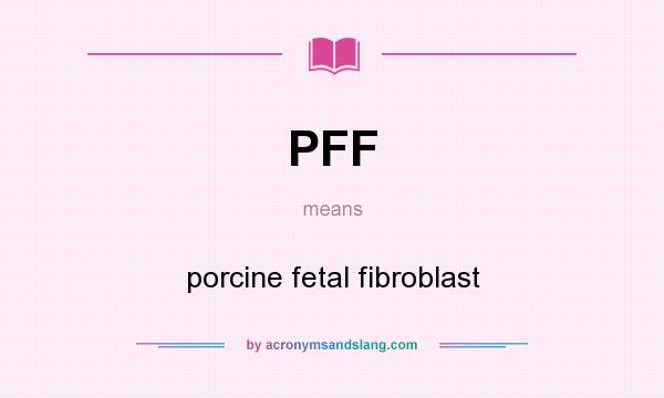 What does PFF mean? It stands for porcine fetal fibroblast