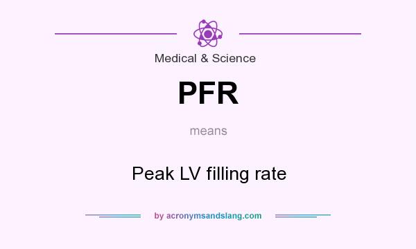 What does PFR mean? It stands for Peak LV filling rate