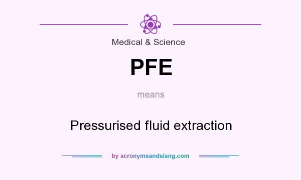 What does PFE mean? It stands for Pressurised fluid extraction