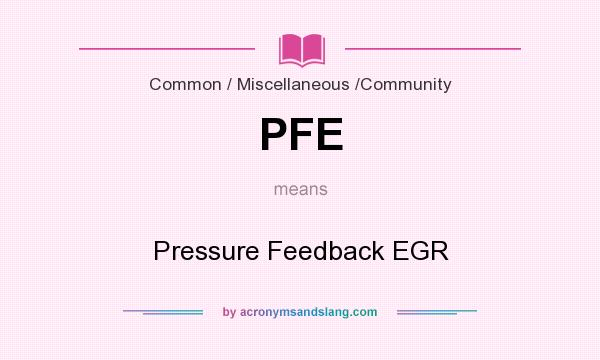 What does PFE mean? It stands for Pressure Feedback EGR