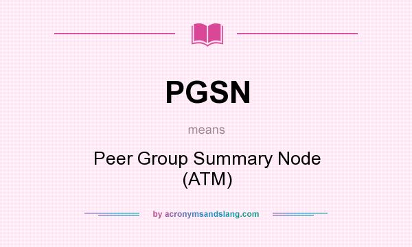 What does PGSN mean? It stands for Peer Group Summary Node (ATM)