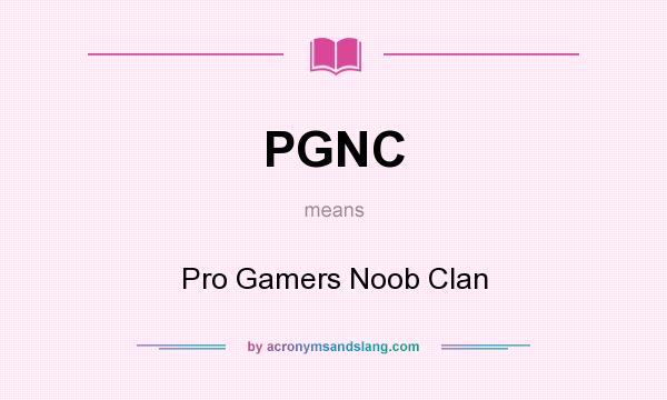 What does PGNC mean? It stands for Pro Gamers Noob Clan