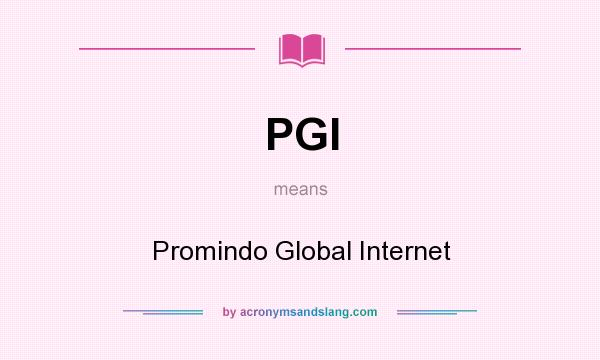 What does PGI mean? It stands for Promindo Global Internet