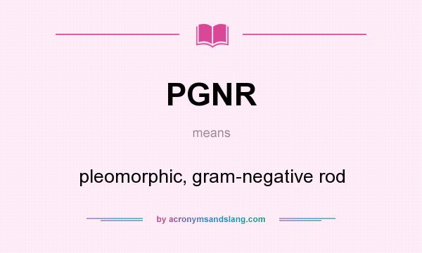 What does PGNR mean? It stands for pleomorphic, gram-negative rod