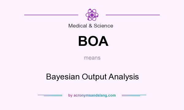 What does BOA mean? It stands for Bayesian Output Analysis