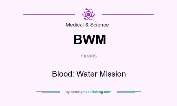What does BWM mean? It stands for Blood: Water Mission