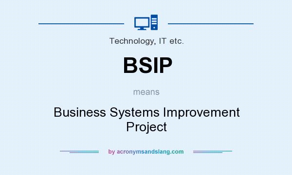 What does BSIP mean? It stands for Business Systems Improvement Project