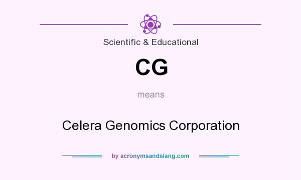 What does CG mean? It stands for Celera Genomics Corporation
