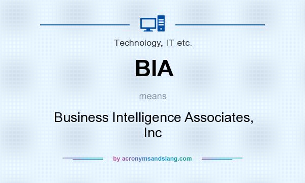 What does BIA mean? It stands for Business Intelligence Associates, Inc