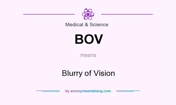 What does BOV mean? It stands for Blurry of Vision