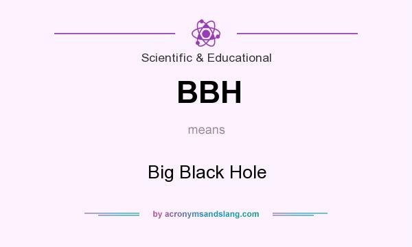 What does BBH mean? It stands for Big Black Hole