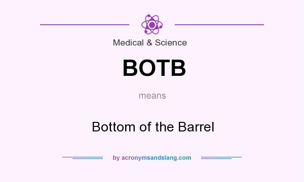 What does BOTB mean? It stands for Bottom of the Barrel