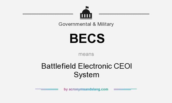 What does BECS mean? It stands for Battlefield Electronic CEOI System