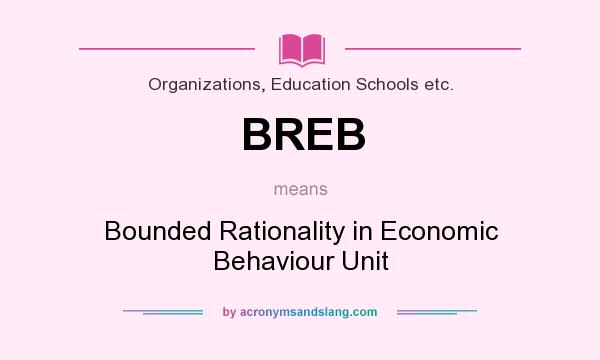What does BREB mean? It stands for Bounded Rationality in Economic Behaviour Unit