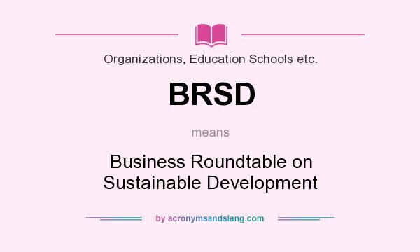 What does BRSD mean? It stands for Business Roundtable on Sustainable Development