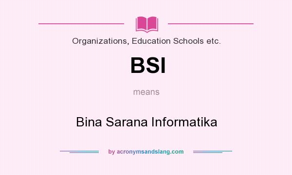 What does BSI mean? It stands for Bina Sarana Informatika