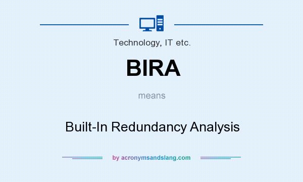 What does BIRA mean? It stands for Built-In Redundancy Analysis