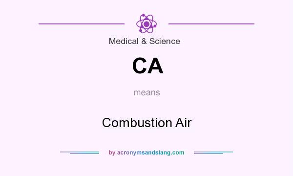 What does CA mean? It stands for Combustion Air