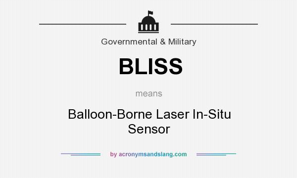 What does BLISS mean? It stands for Balloon-Borne Laser In-Situ Sensor