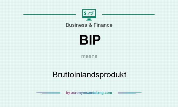 What does BIP mean? It stands for Bruttoinlandsprodukt