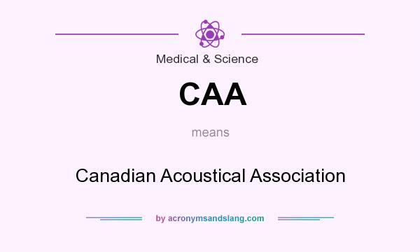 What does CAA mean? It stands for Canadian Acoustical Association