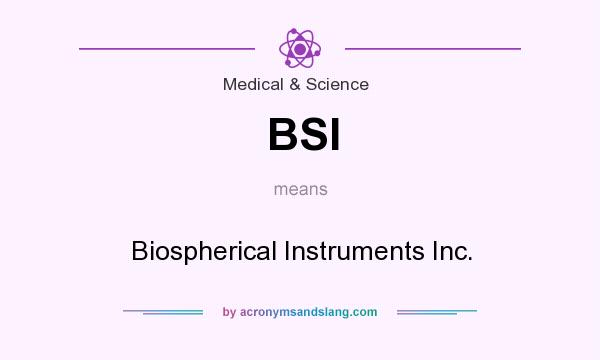 What does BSI mean? It stands for Biospherical Instruments Inc.