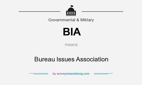 What does BIA mean? It stands for Bureau Issues Association