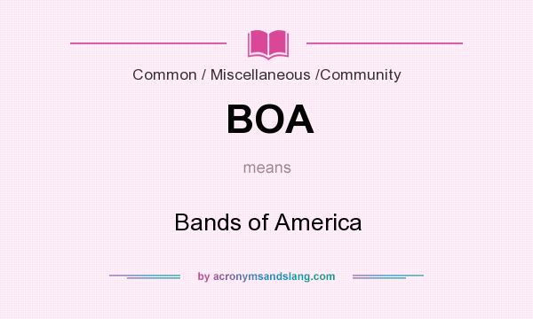 What does BOA mean? It stands for Bands of America