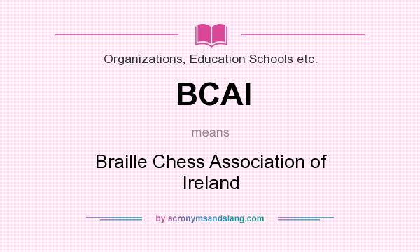 What does BCAI mean? It stands for Braille Chess Association of Ireland